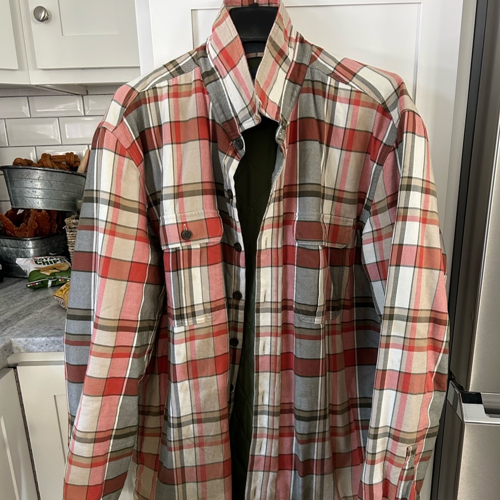L.L. Bean Slightly Fitted Shirt - Olive and Gray